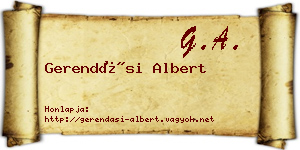 Gerendási Albert névjegykártya